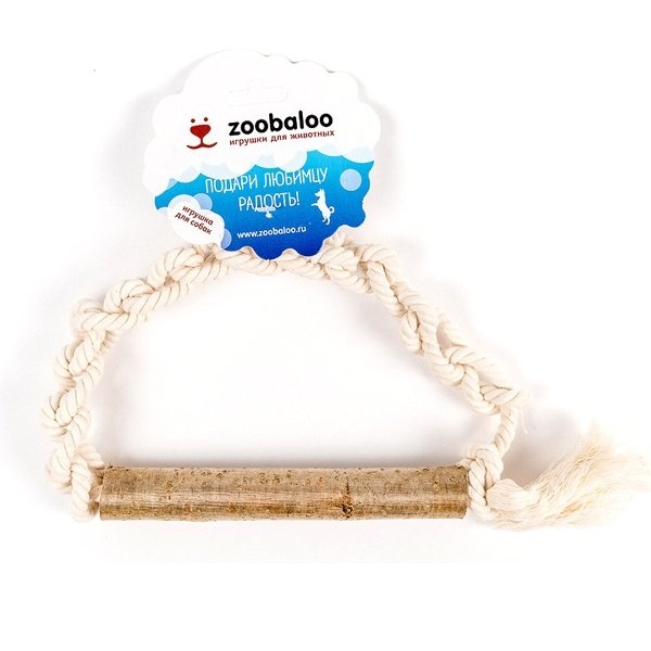 Zoobaloo Zoobaloo игрушка для собак плетеное кольцо из каната с апортом из орешника, х/б 25 см (100 г)