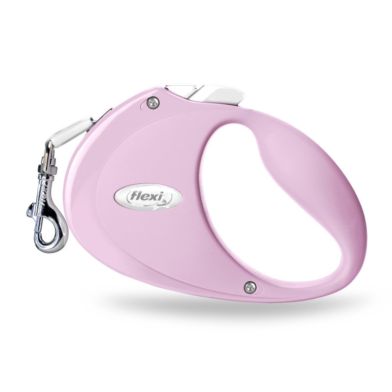 Flexi Flexi рулетка-ремень для щенков до 12 кг, 2м, розовая (12 кг, 2м)