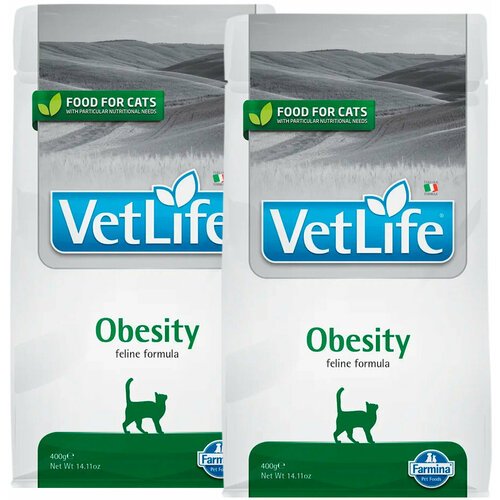 FARMINA VET LIFE FELINE OBESITY для взрослых кошек при ожирении (0,4 + 0,4 кг)