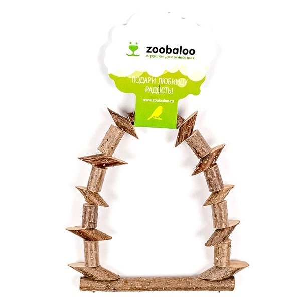 Zoobaloo Zoobaloo игрушка для птиц качели из брусочков средняя, 23х15 см (550 г)