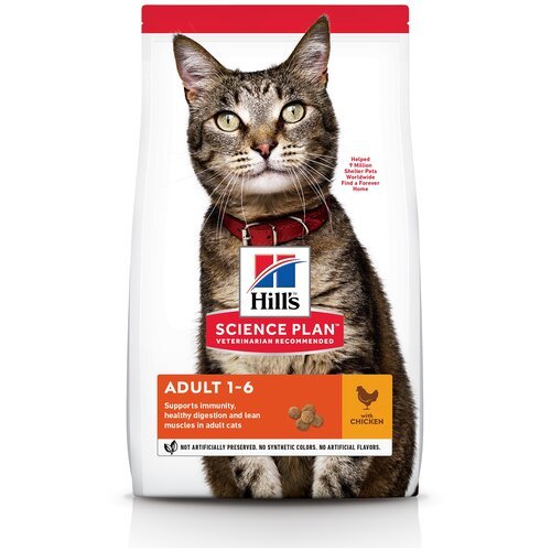 Сухой корм Hill's Science Plan для взрослых кошек для поддержания жизненной энергии и иммунитета, с курицей, 3 кг