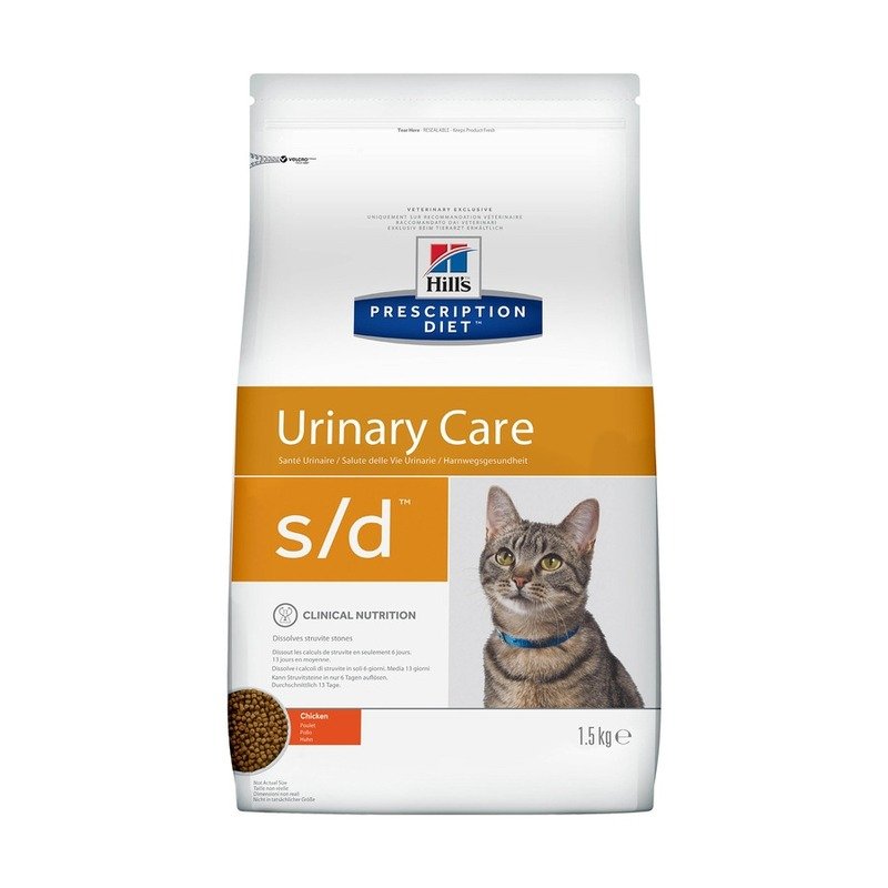 Hills Prescription Diet Cat s/d Urinary Care сухой корм для кошек при профилактике мочекаменной болезни (МКБ), диетический, курицей - 1,5 кг