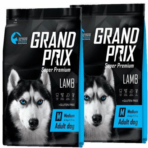 GRAND PRIX MEDIUM ADULT для взрослых собак средних пород с ягненком (12 + 12 кг)