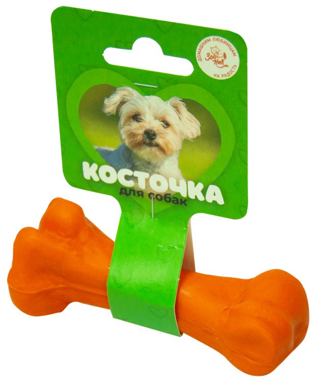 Зооник Зооник игрушка 'Кость литая малая' (пластикат), оранжевая (11 см)