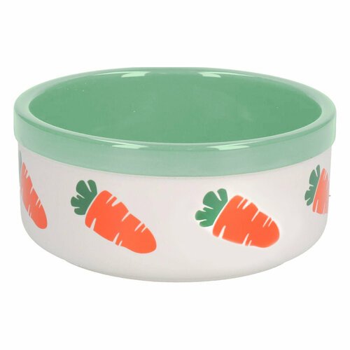 Миска для грызунов керамическая ROSEWOOD 'Морковка', зеленая, 12.5см