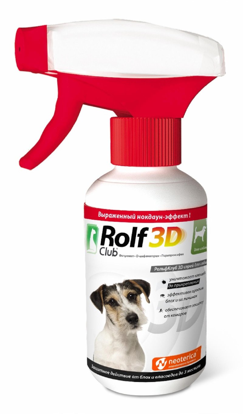 RolfClub 3D RolfClub 3D спрей для собак от клещей, блох, насекомых, 200 мл (200 мл)