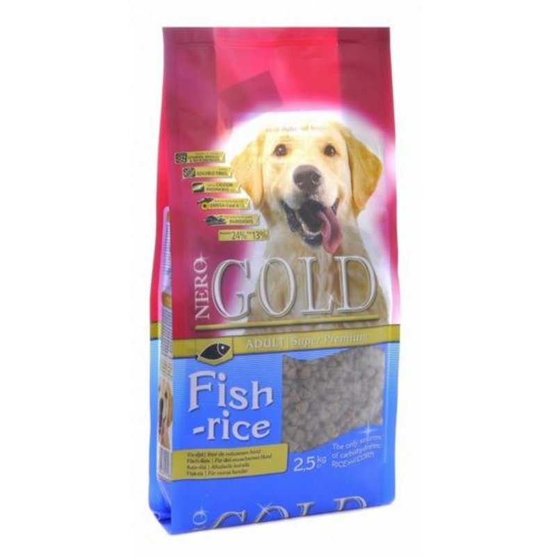 Nero Gold Adult Dog Fish & Rice сухой корм для собак, с рыбным коктейлем, рисом и овощами