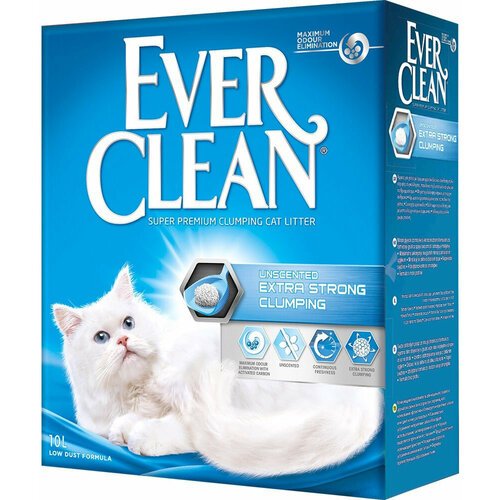 Ever Clean Extra Strong Unscented комкующийся наполнитель без аромата 10 л