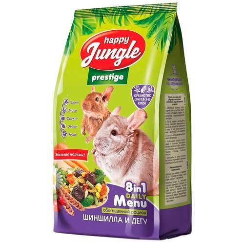 Корм Happy Jungle Престиж для шиншилл и дегу (500 г)