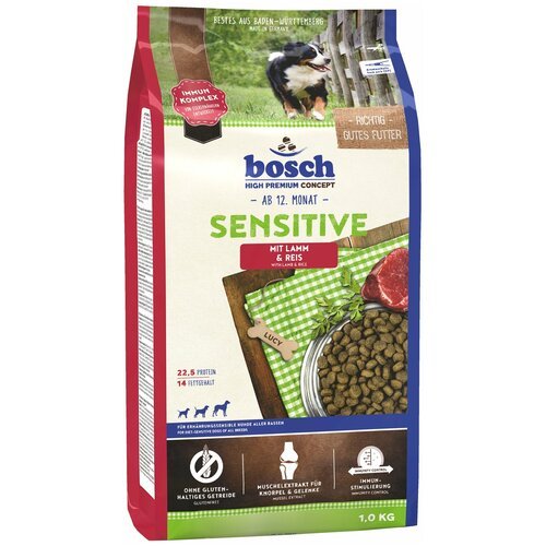 Сухой корм для собак Bosch Sensitive, ягненок, с рисом 1 уп. х 1 шт. х 1 кг (для мелких пород)