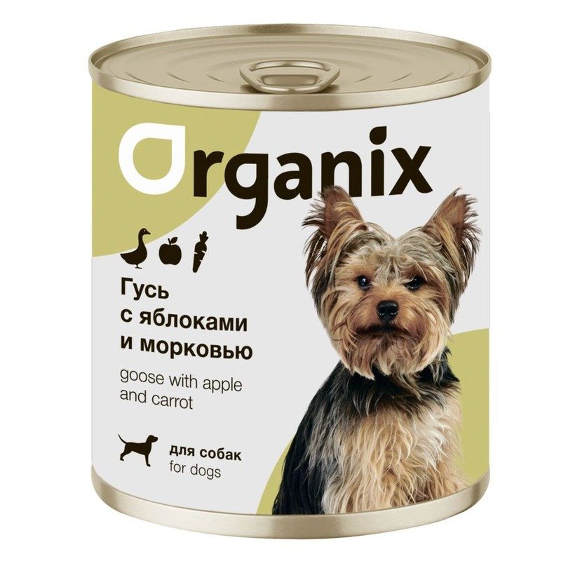 Organix влажный корм для собак, с фрикасе из гуся, яблоками и морковкой, в консервах - 750 г