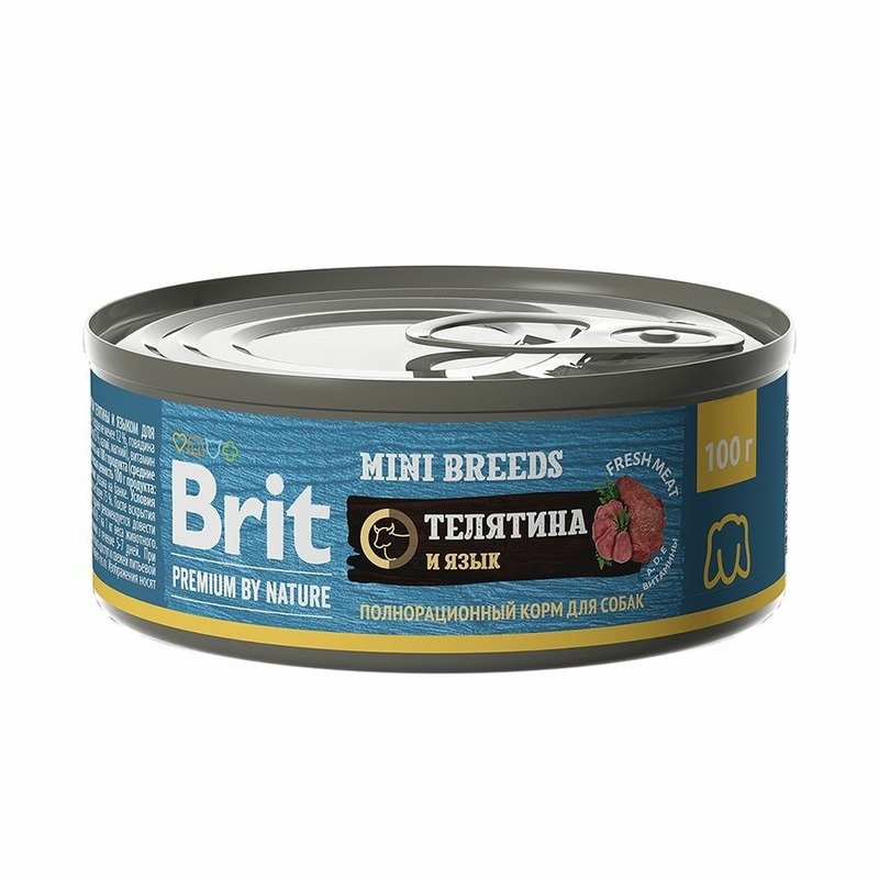Brit Brit Premium by Nature Mini Breeds влажный корм для взрослых собак мелких пород с телятиной - 100 г