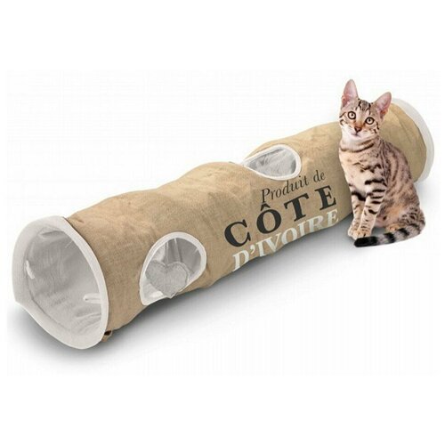 Туннель для кошек шуршащий EBI 'Cote Divoire', бежевый, 120х25х25см (Нидерланды)
