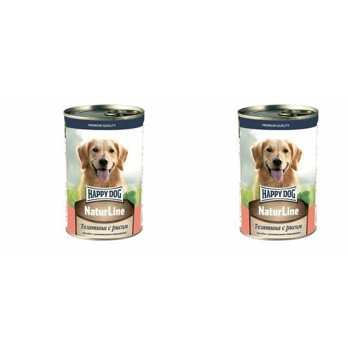 Happy Dog консервы для собак телятина с рисом, 410 г, 2 шт