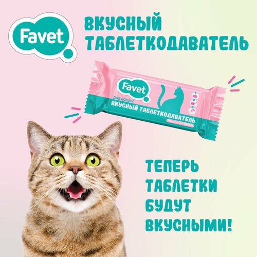 Favet Вкусный таблеткодаватель для кошек, 4 шт.