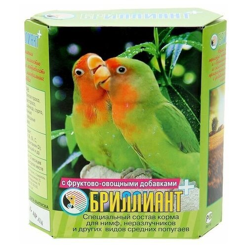 Корм 'Бриллиант' для средних попугаев, с фруктово-овощными добавками, 500 г