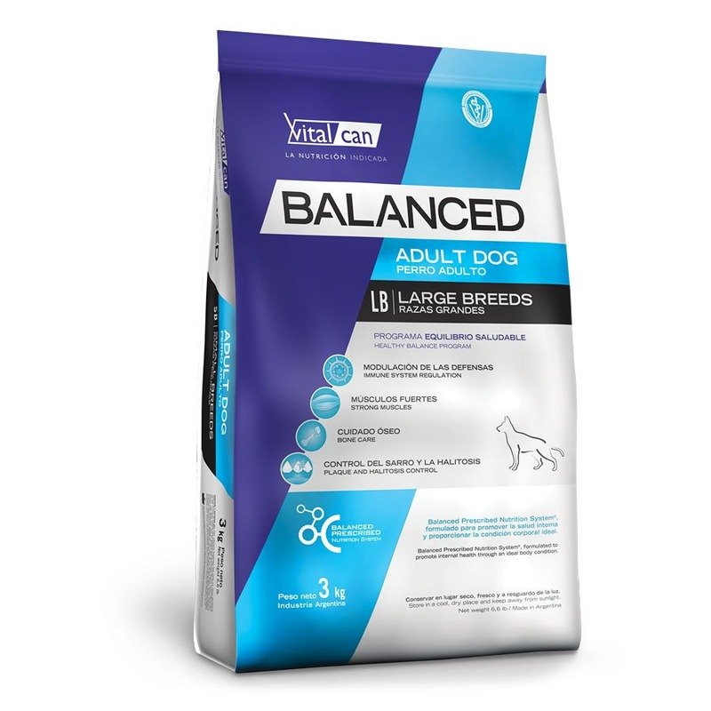 Vitalcan Balanced Dog Adult сухой корм для собак крупных пород, с курицей - 3 кг