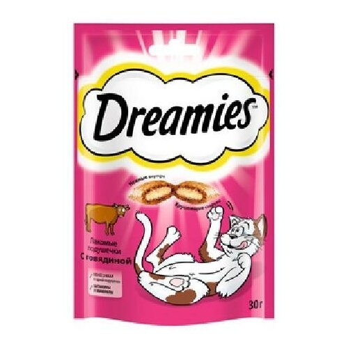 Dreamies Лакомые подушечки для кошек с говядиной 755110227843 0,03 кг 22967 (2 шт)