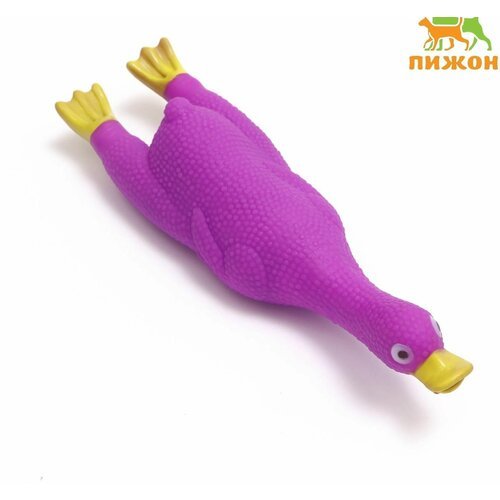 Игрушка пищащая 'Летящая утка' для собак, 24 x 7 см, фиолетовая