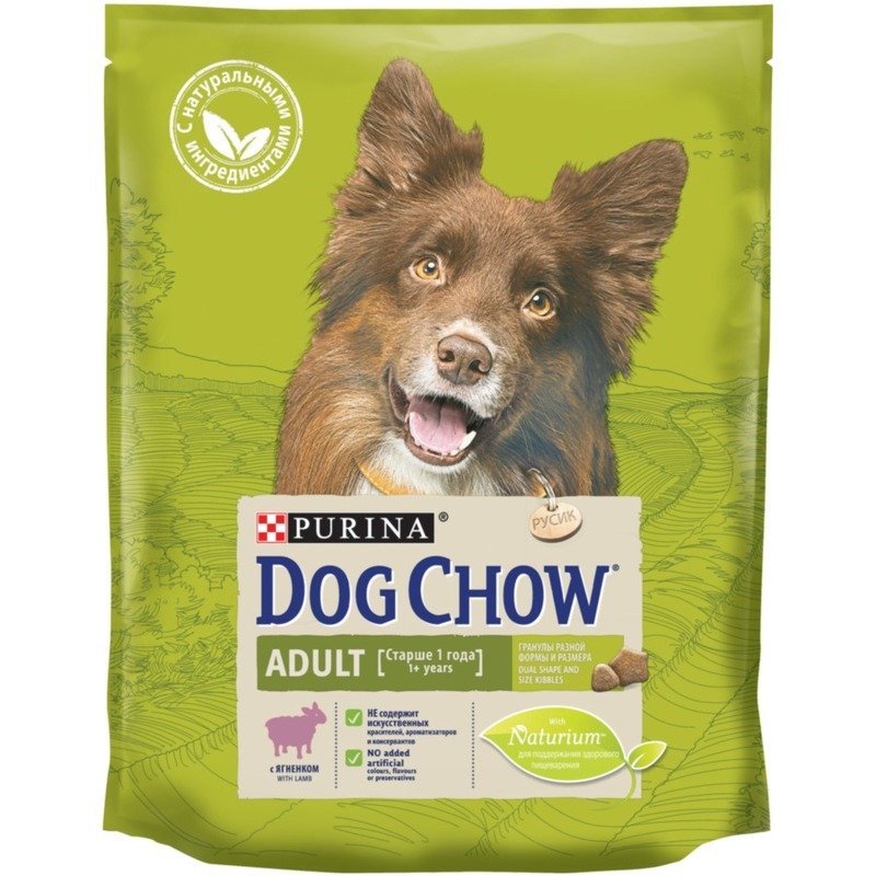 DOG CHOW Сухой корм Dog Chow для взрослых собак, с ягненком - 800 г