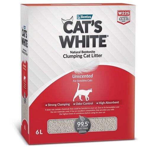 Комкующийся наполнитель Cat's White BOX Premium Natural, 6л, 1 шт.