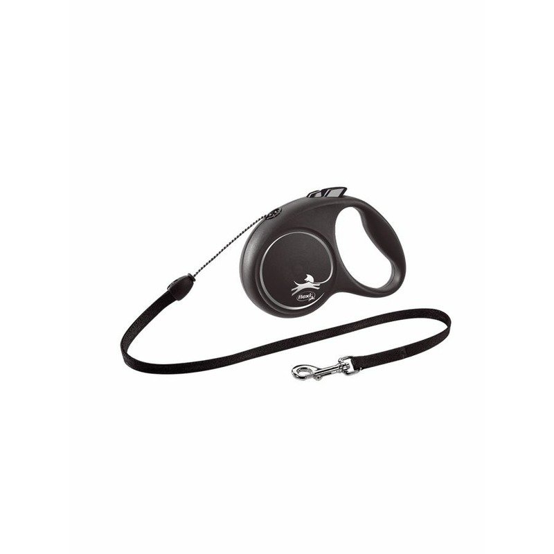flexi flexi Black Design cord S поводок-рулетка для собак, черная 5 м, до 12 кг