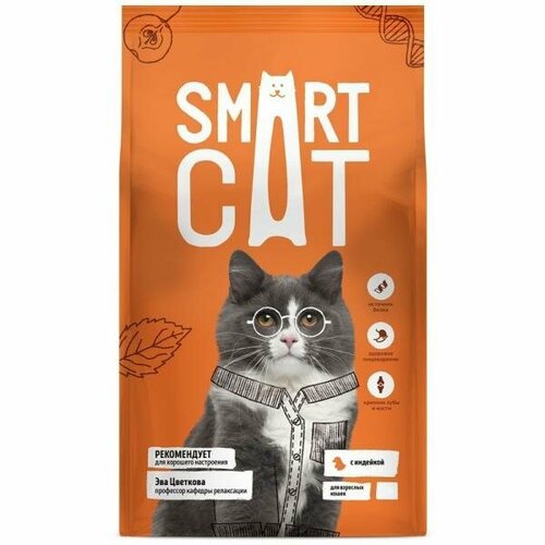SmartCat Сухой корм для взрослых кошек с индейкой, 5 кг