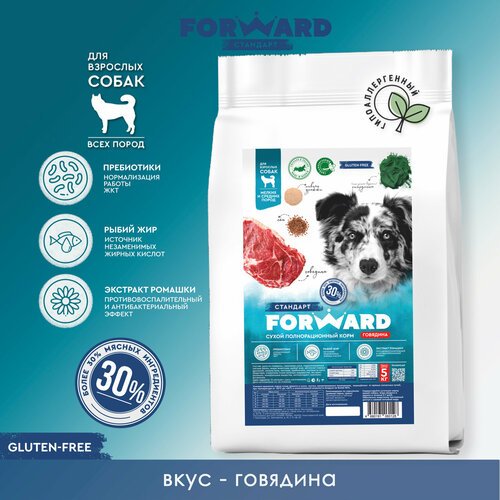 Сухой корм FORWARD Стандарт беззерновой говядина для собак, 5 кг