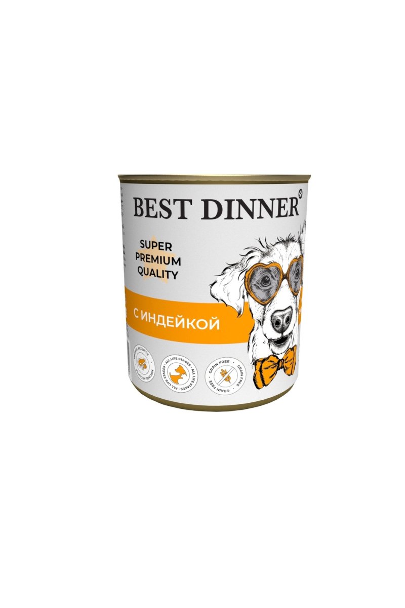 Best Dinner Best Dinner консервы для собак Super Premium 'С индейкой' (340 г)