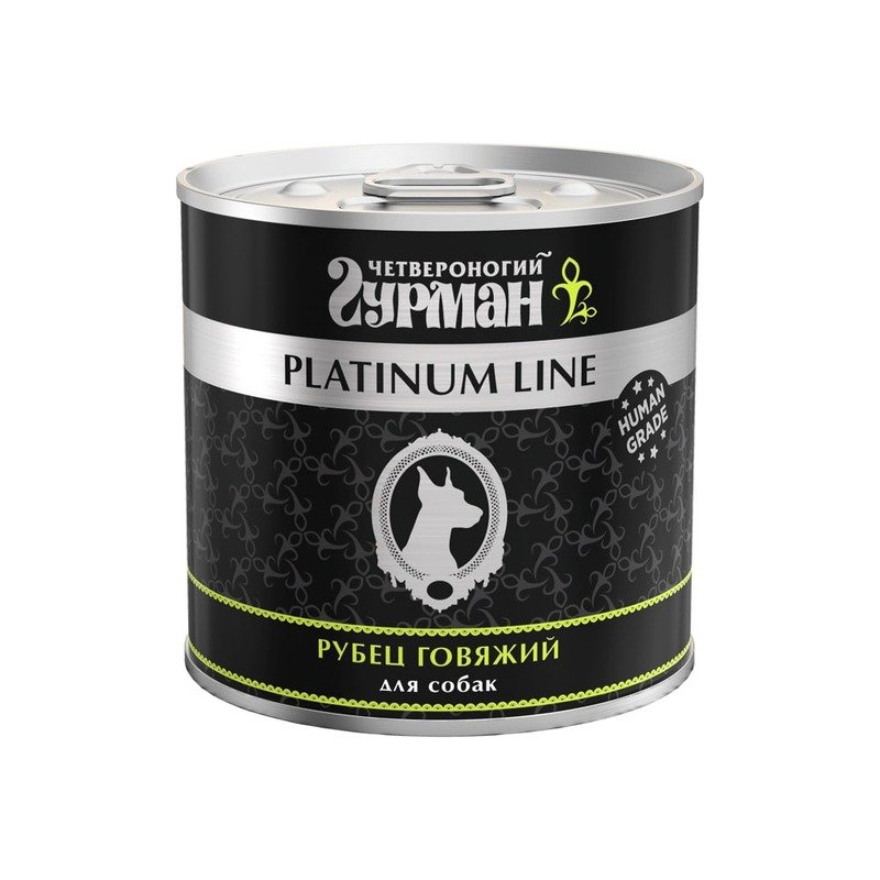 Четвероногий Гурман Platinum line влажный корм для собак, рубец говяжий, кусочки в желе, в консервах - 240 г