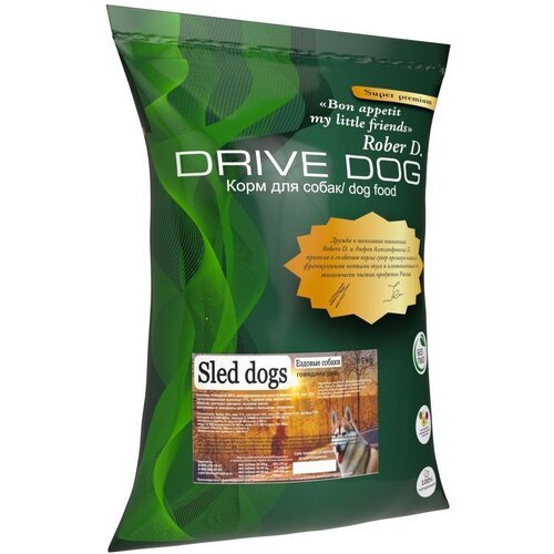 DRIVE DOG Sled dogs Полнорационный корм для ездовых собак с говядиной 15 кг