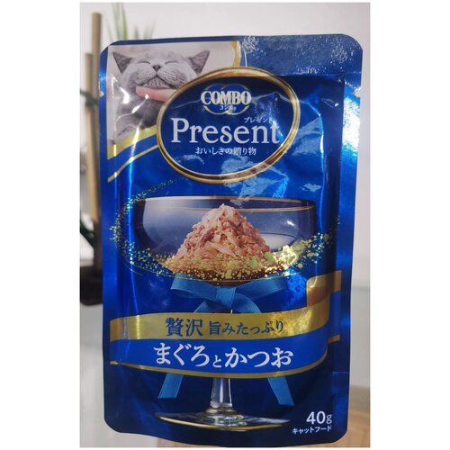 Влажный корм для кошек Present. Japan Premium Pet Японский тунец-бонито в собственном соку, 40 г