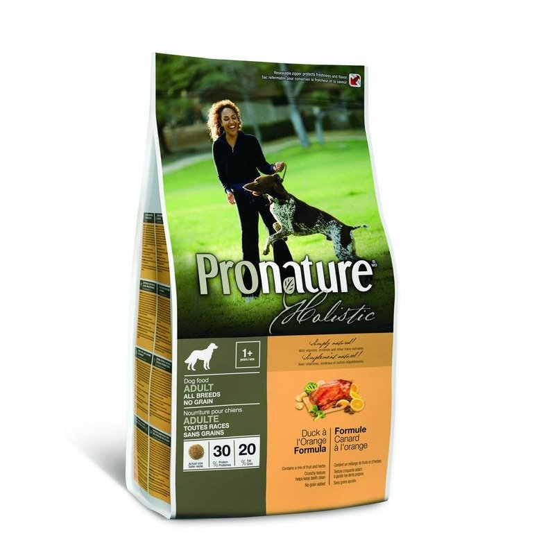 Pronature Pronature Holistic сухой корм для собак беззерновой, утка с апельсином - 340 г