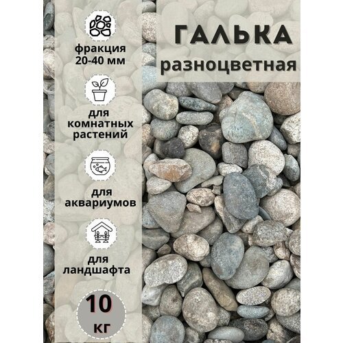 Галька разноцветная(пестрая) 20-40мм (10кг) Грунт для аквариума/террариума