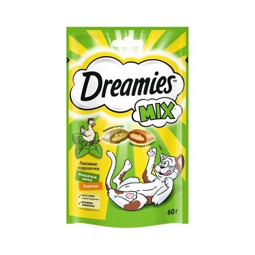 Dreamies Лакомые подушечки для кошек с курицей и мятой 10193273 0,06 кг 33847 (10 шт)