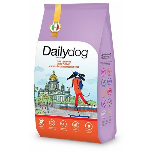 Сухой корм Dailydog casual для щенков с индейкой и говядиной - 12кг