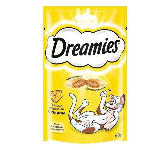 Лакомство Dreamies для кошек, сыр, 60 г