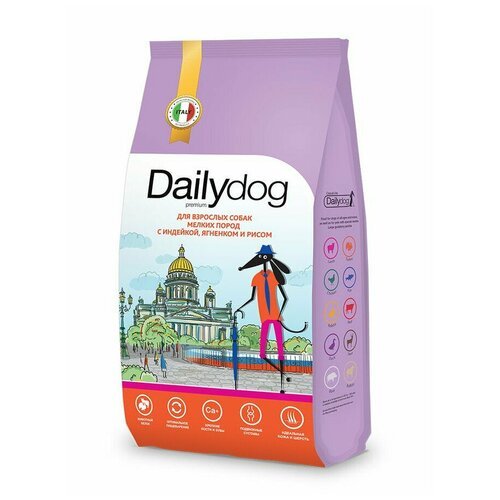 Dailydog casual line корм для взрослых собак мелких пород с индейкой, ягненком и рисом, 3 кг
