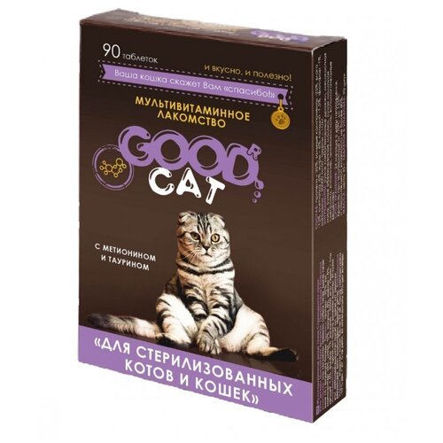 Лакомство для кошек GOOD CAT Мультивитаминное, для стерилизованных, в таблетках, 90шт