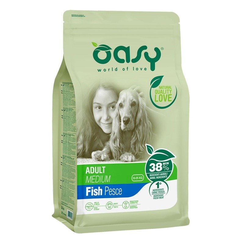 OASY Oasy Dry Dog Adult Medium Fish сухой корм для взрослых собак средних пород с рыбой - 3 кг