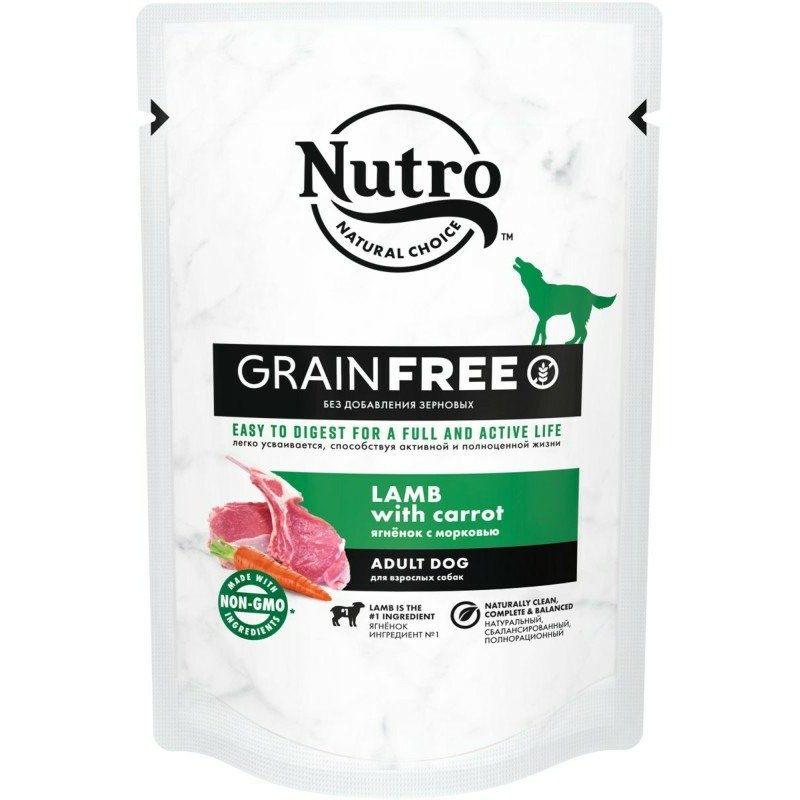 Nutro Nutro влажный корм в соусе для взрослых собак всех пород с ягненком и морковью 85 г