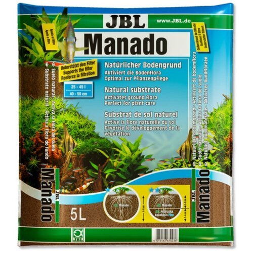 JBL Manado - Натуральный субстрат для пресноводных аквариумов, красно-коричневый, 5 л