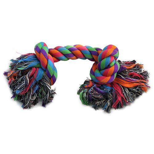 Игрушка Триол для собак веревка цветная Два узла 34 см 0016XJ 1003 (2 шт)