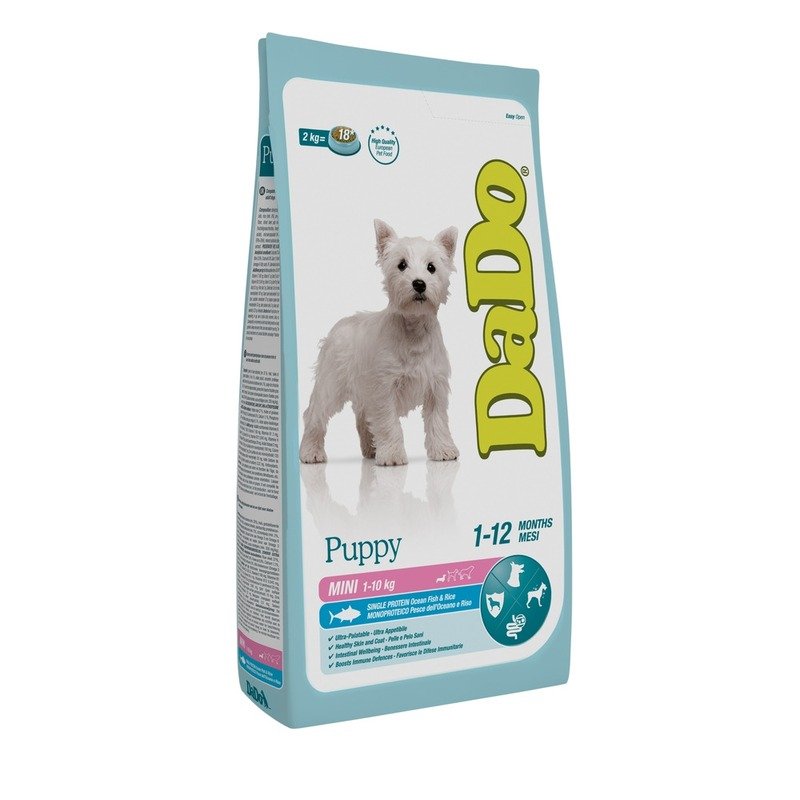 Dado Dog Puppy Mini Ocean Fish & Rice сухой монобелковый корм для щенков мелких пород, с рыбой и рисом - 2 кг