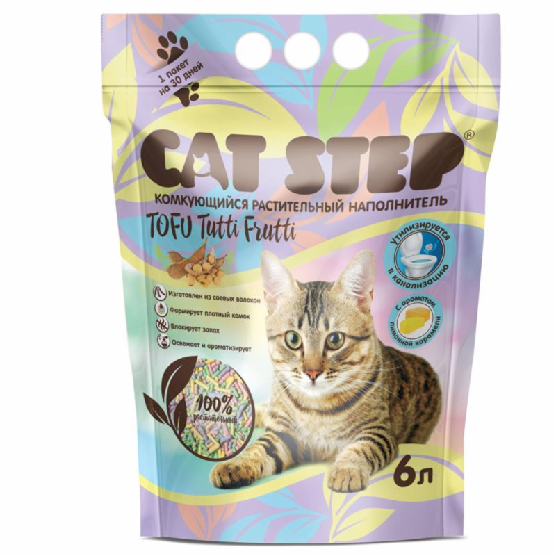 Cat Step Cat Step комкующийся растительный наполнитель (6 л)