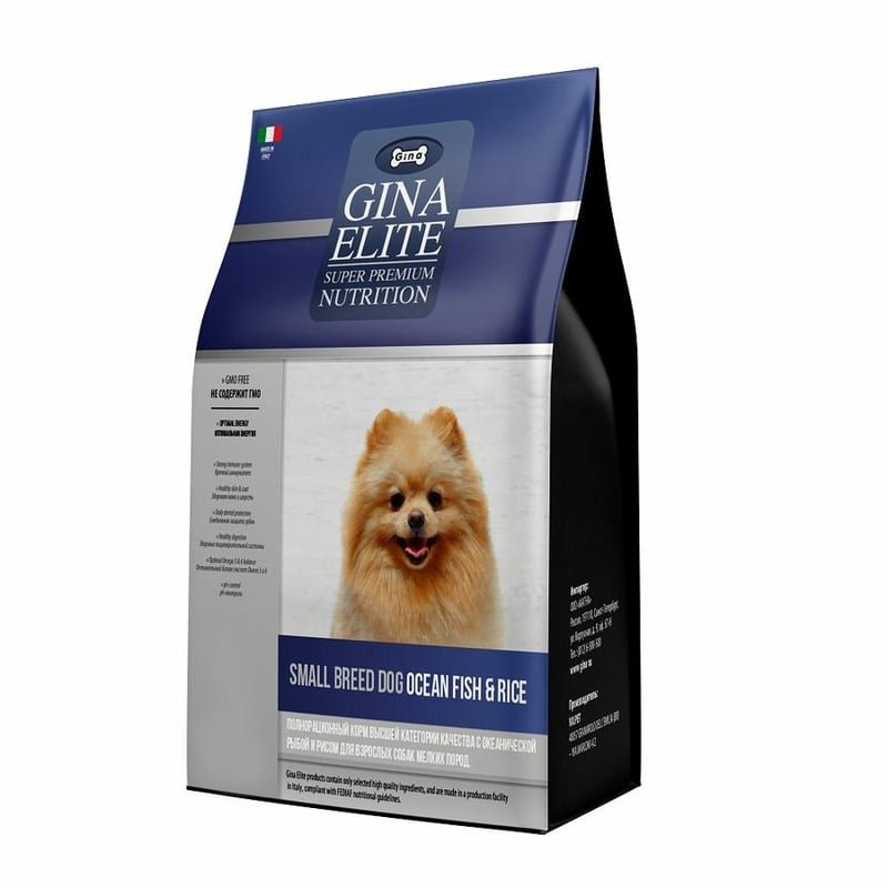 Gina Gina Elit Small Breed Dog сухой корм для собак мелких пород с океанической рыбой и рисом - 1 кг