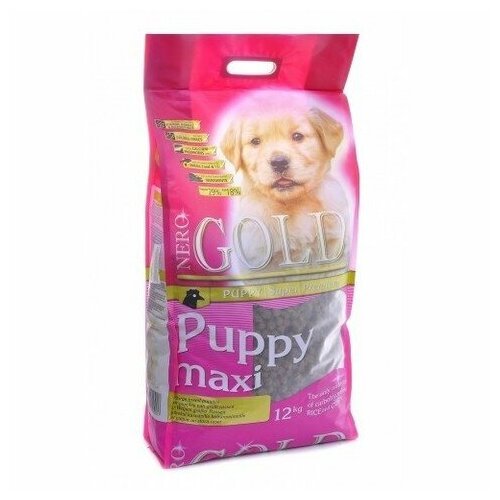 Nero Gold Puppy Maxi - корм для щенков крупных пород с курицей и рисом 12 кг