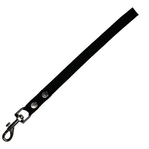 Поводок-водилка с большой ручкой для средних собак нейлоновый 50 см х 20 мм черный (до 35 кг)