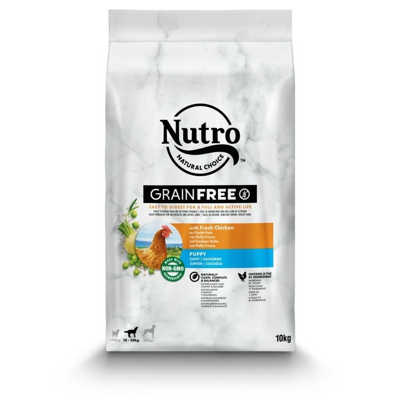 Nutro полнорационный сухой корм для щенков средних пород, беззерновой, со свежей курицей и экстрактом розмарина