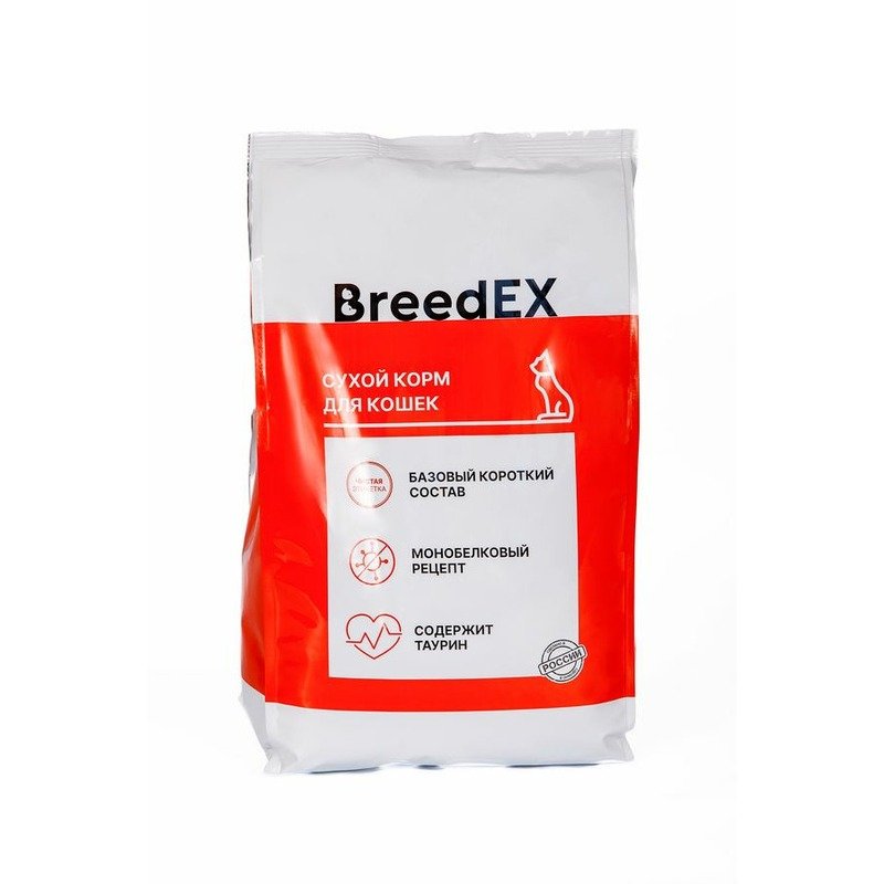 BreedEX сухой корм для кошек, с курицей и рисом - 2 кг